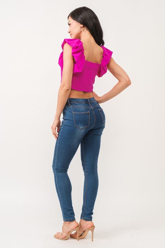 Crop top no sleeves Magenta - zuccheroallamoda