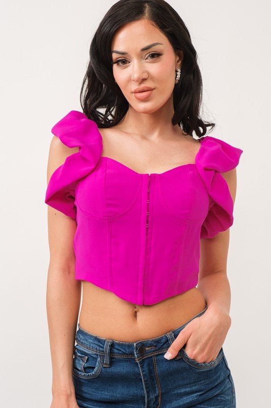 Crop top no sleeves Magenta - zuccheroallamoda