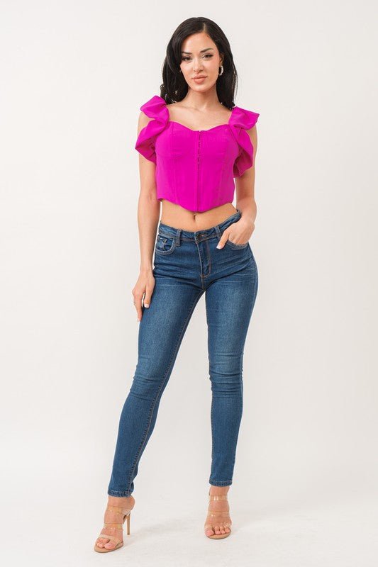 Crop top no sleeves Magenta - zuccheroallamoda